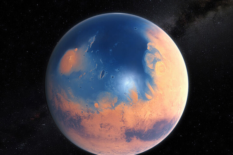 Rappresentazione artistica di come appariva Marte circa quattro miliardi di anni fa. Fonte ESO/M. Kornmesser/N. Risinger (skysurvey.org) -     RIPRODUZIONE RISERVATA