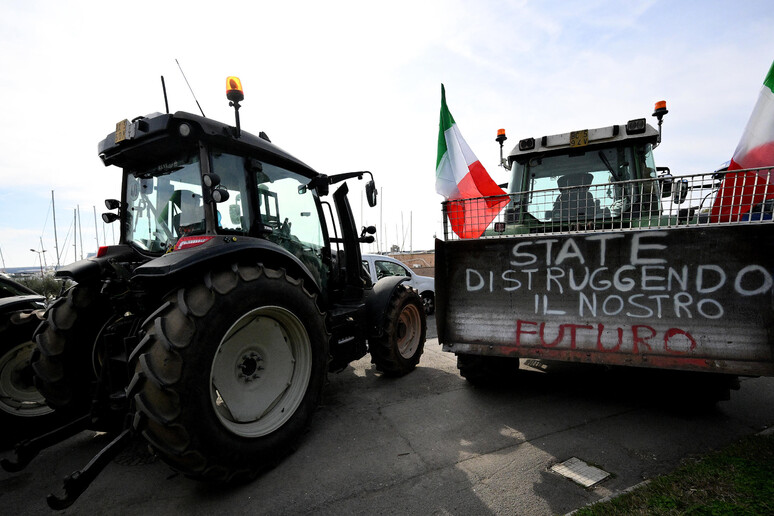 Una protesta di trattori -     RIPRODUZIONE RISERVATA