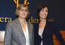La deputata Giulia Bongiorno (Fli) e la seconda firmataria Mara Carfagna (Pdl)