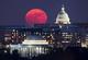 Only Supermoon of 2017 Rises Behind US Capitol in Washington, DC